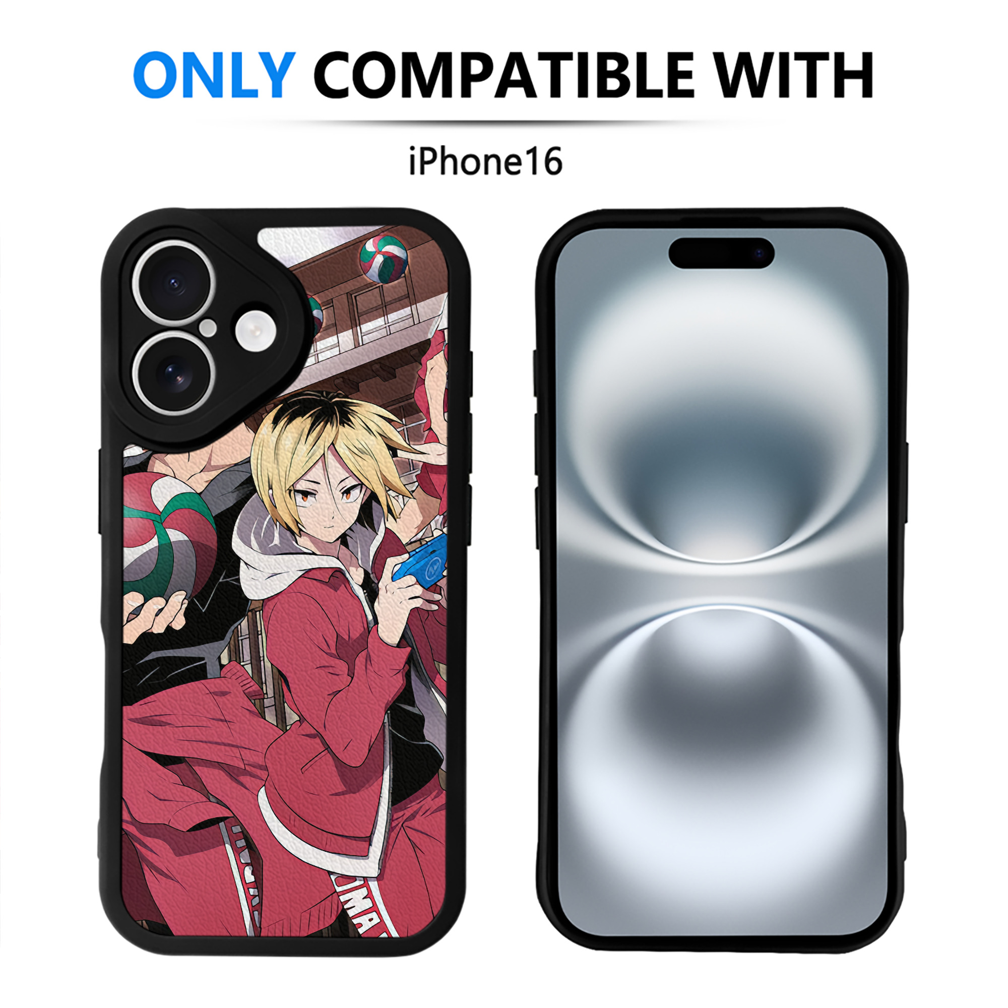 （画像用） ハイキュー!! Haikyu!! 【iPhone 16シリーズ対応】シリコンスマホケース（レザー調） 材質：シリコン